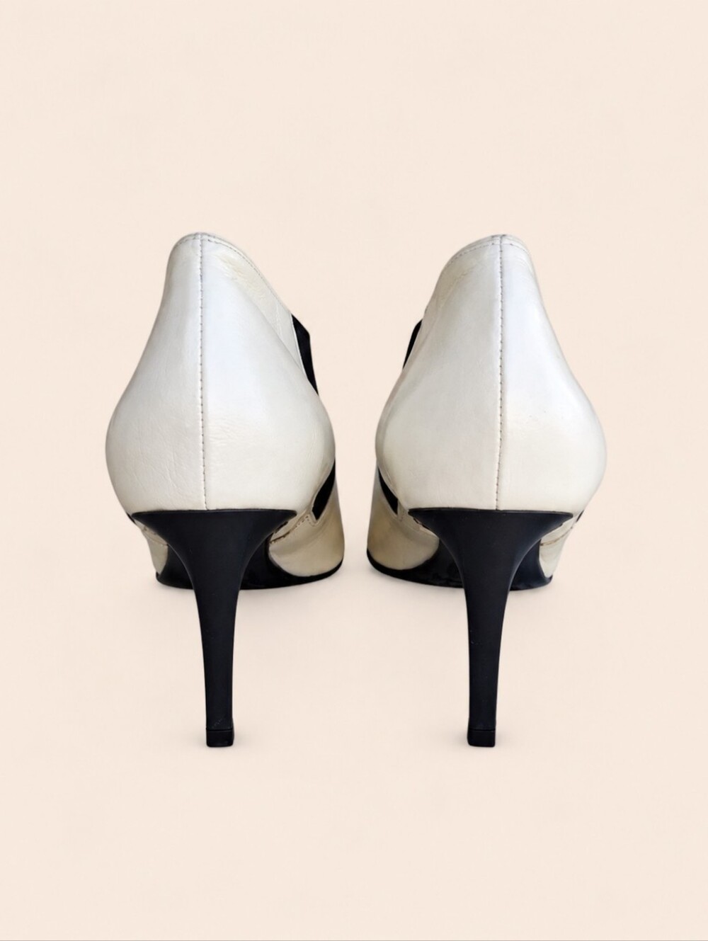 Rag & Bone BEHA Chelsea Booties 38 US 8.5 Ivory Leather Stiletto Heels - Picture 5 of 15